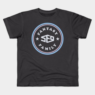 SF9 fantasy family logo typography dark Kids T-Shirt